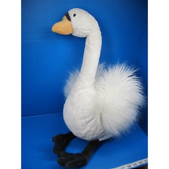 Jellycat PETITE Fuzzy White SOLANGE SWAN (Retired) 19” Plush Stuffed Animal - Picture 1 of 12